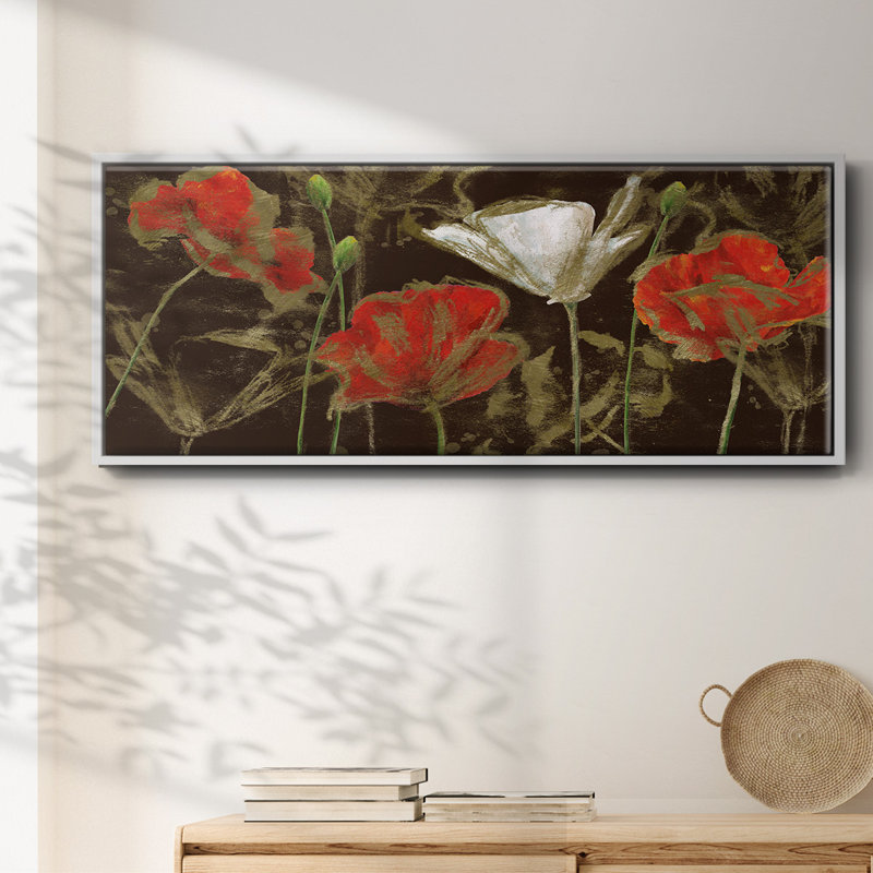 Coquelicot doré - toile encadrée, H 12 po x l 30 po