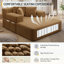 Méridienne avec 3 coussins, canapé-lit convertible avec poche de rangement-572582183