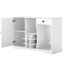 Meuble-bar à café moderne de 120 cm avec compartiment réfrigérateur, mini-réfrigérateur avec rangement pour bouteilles de vin, porte-verres et éclairage DEL-701808762