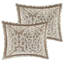 Ensemble d'édredon 8 pièces jacquard brun clair / ivoire grand