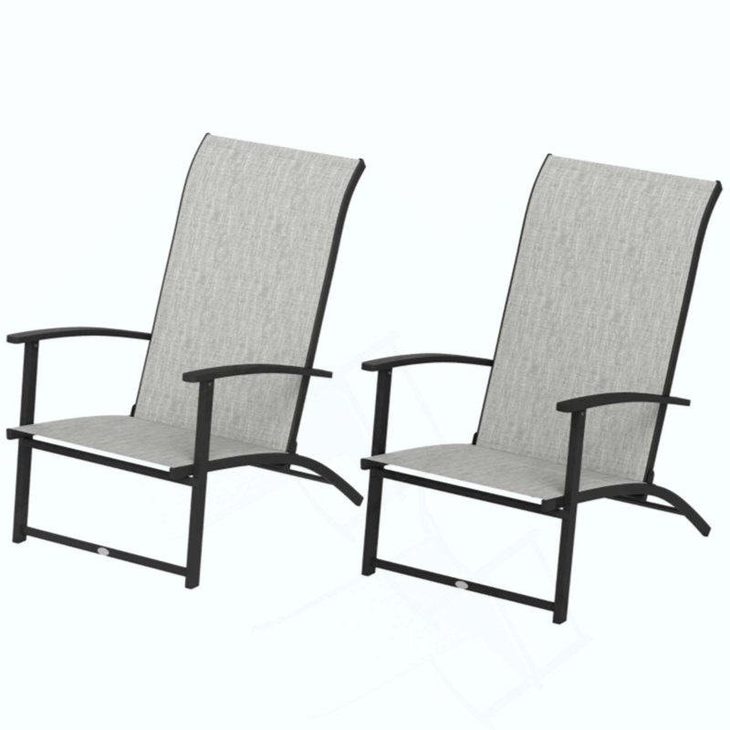 Ensemble de 2 chaises d'extérieur pliantes, Gris