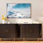 Armoire de rangement, armoire à buffet cannelée avec portes coulissantes Tambour et tablette réglable, console d'appoint pour la cuisine, le salon et le vestibule-957287477-957287475