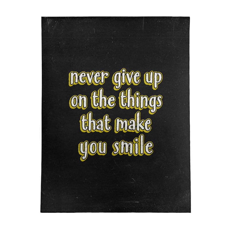 Tapis en polyester perseverance quote tableau noir style joy, Rectangle 5 pi x 7 pi