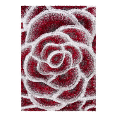 Abreu-Perez Floral Cowhide Area Rug