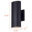 Lanterne murale d'extérieur 2 lumières OWynn, applique noire de haut en bas