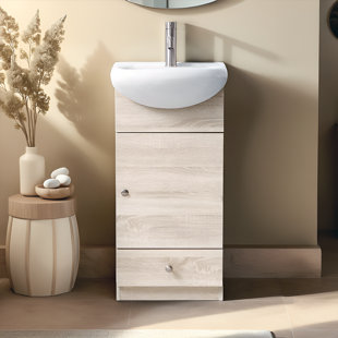 18"Modern Mini Free-Standing Single Bathroom Vanity With Sink