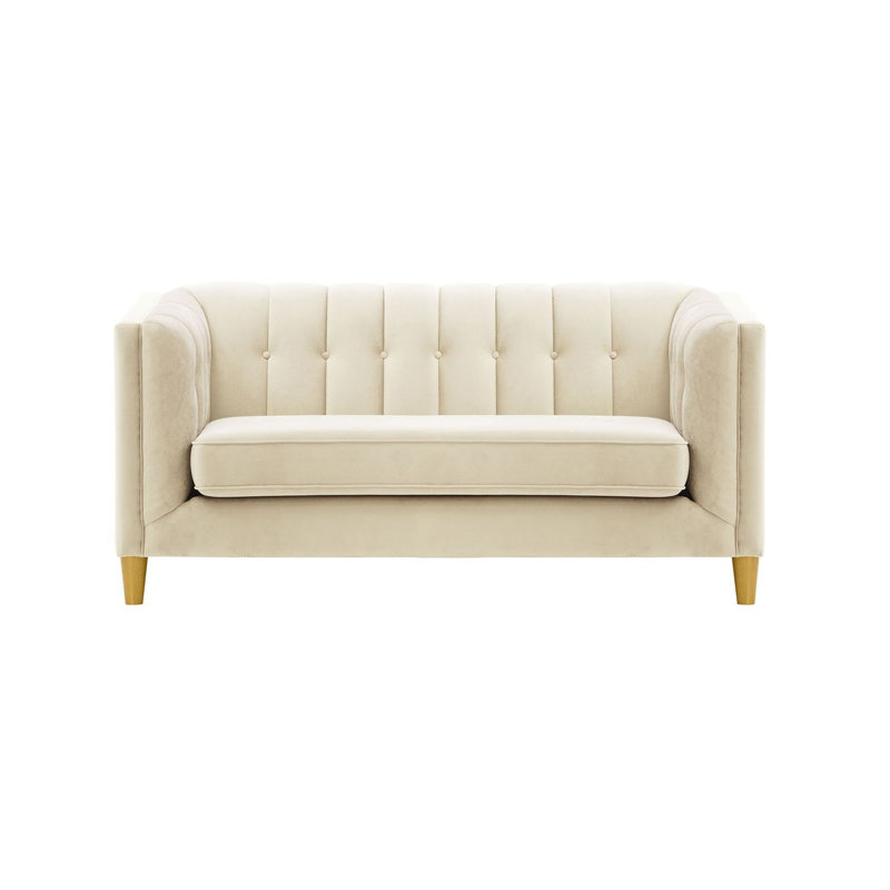 Orlis 2 Seater Velvet Sofa, Light Beige