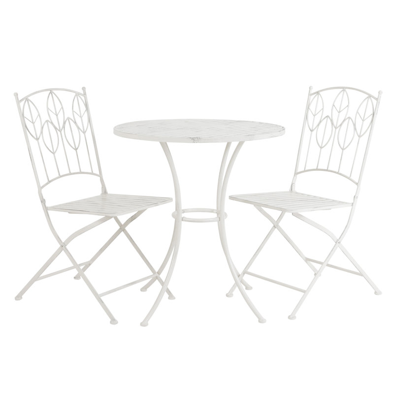 2 - Person Patio Dining Set Round Table, Antique White