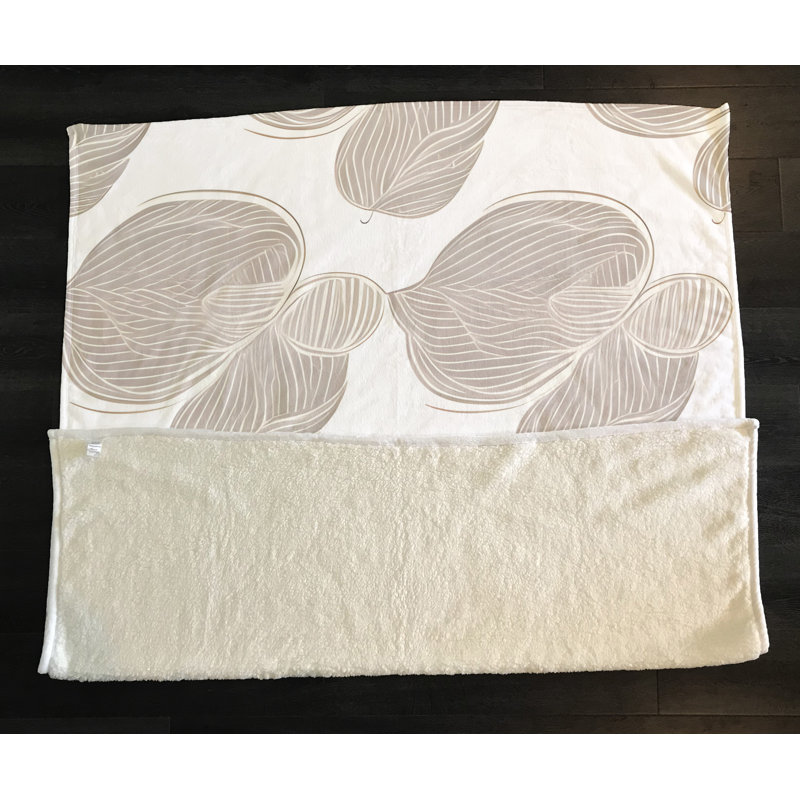 Jeté Ridgley, Gris clair / blanc, Floral / abstrait, L 51 po x L 60 po