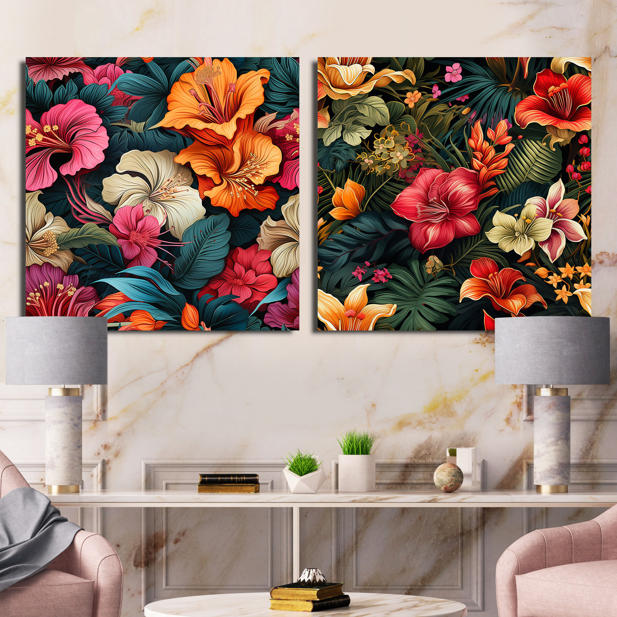 Design Art Tropical Paradise Botanical Paradise - Floral Square Collage