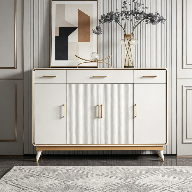 Buffet en pierre frittée de grande capacité, H 41,73 po x l 59,06 po x P 15,75 po, Cream