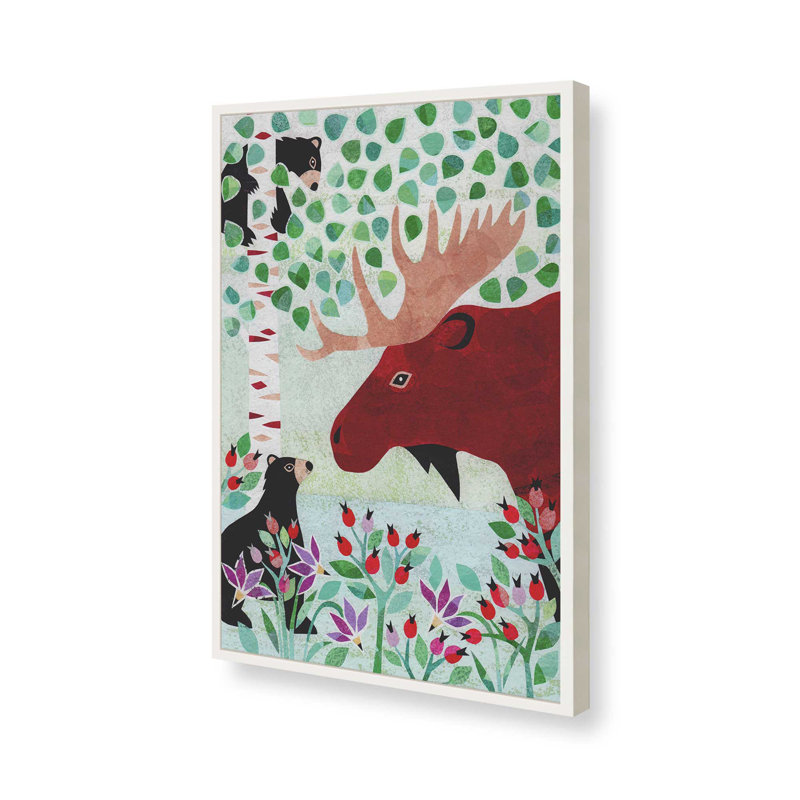 «Wilderness Collage I» par Kim Conway, reproduction d'art, H 30 po x l 20 po, Impression sur cadre ouvert sans papier mat