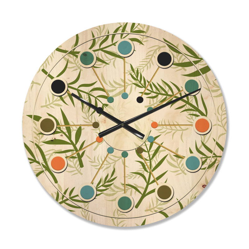 Horloge murale en bois Tropical Botanicals I, Moyen