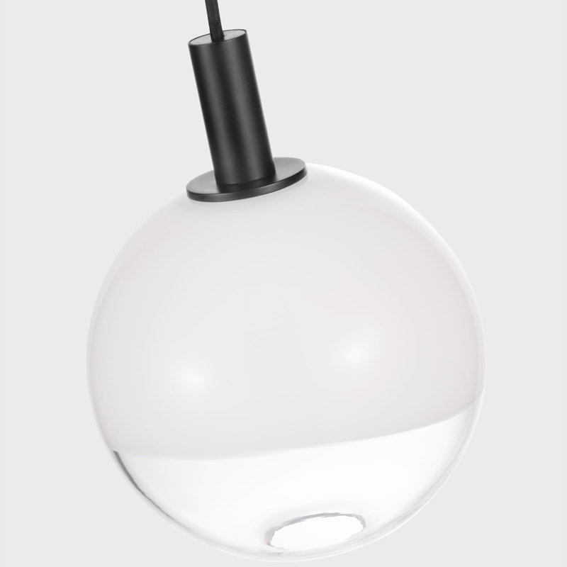 Sean Lavin Torian 1 Light Kitchen Pendant With Milk Clear Glass Mix Shade, Aged Iron