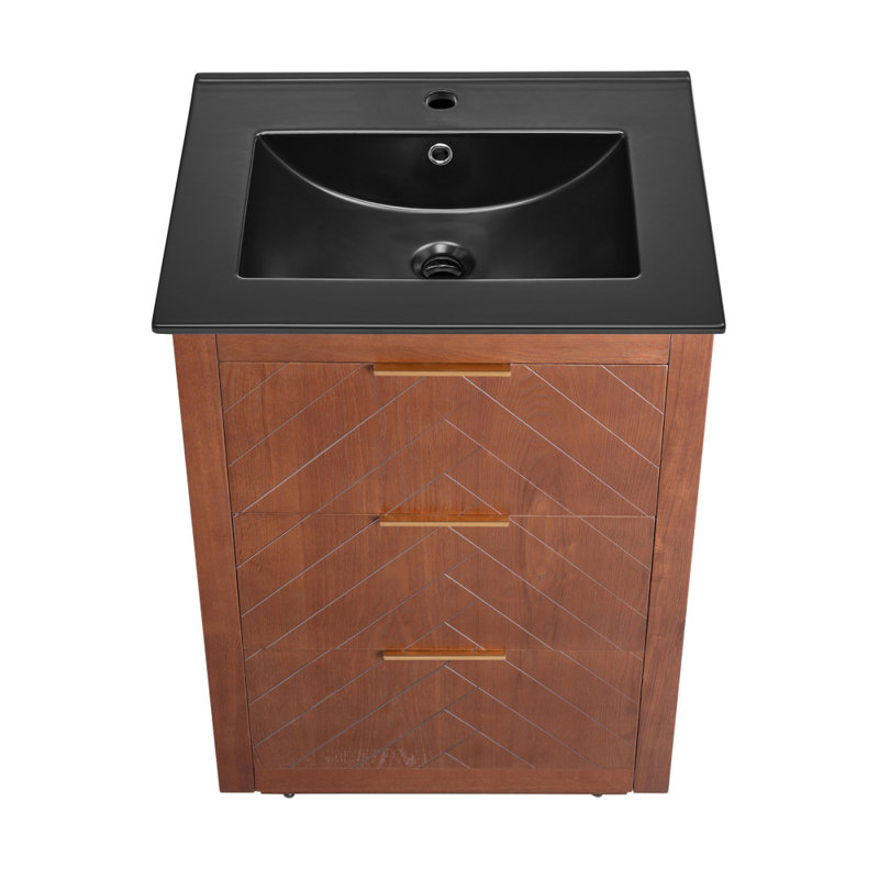 Meuble-lavabo autoportant 24 po Daxton, Noir