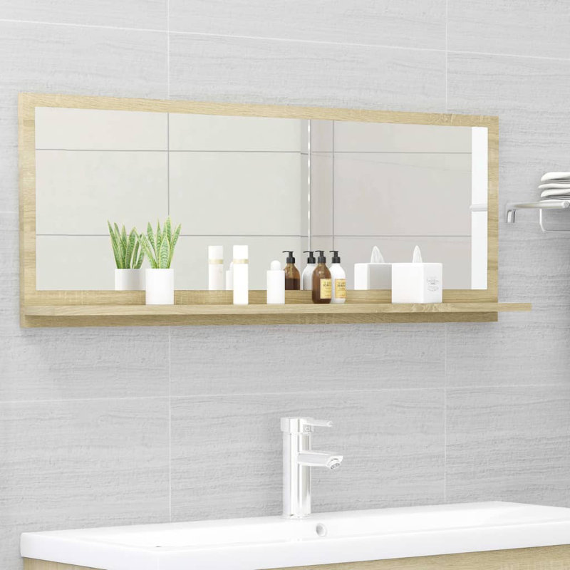Miroir de salle de bain, Chêne de Sonoma, 14,6 po x 39,4 po