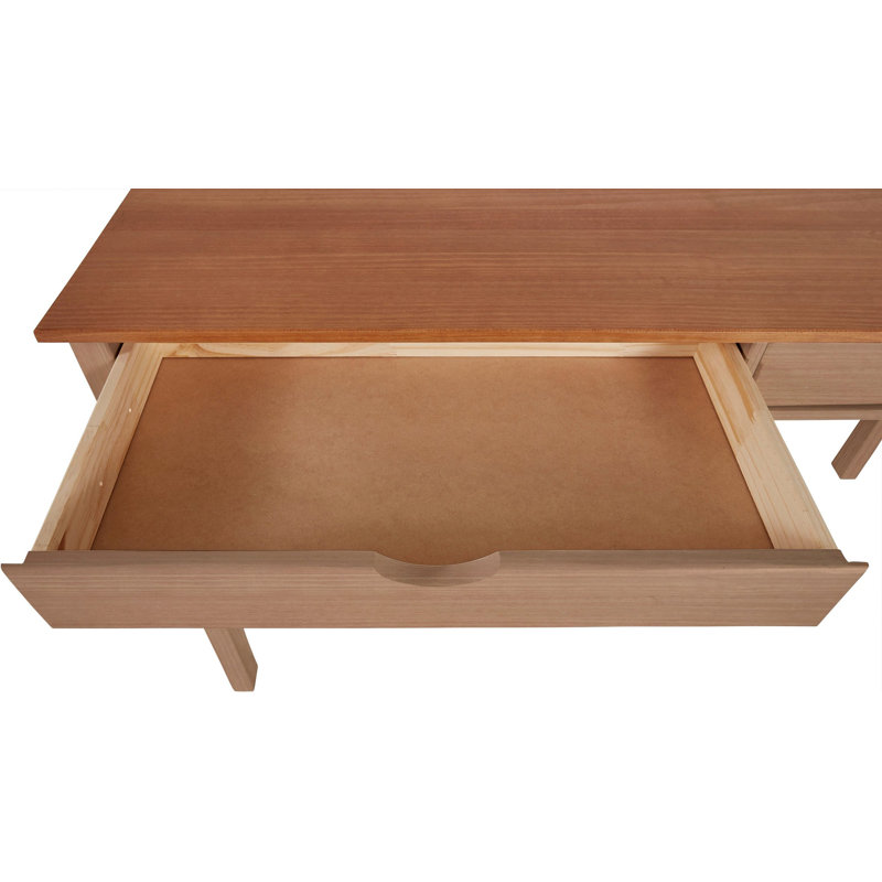 Waddell Solid Wood Writing Desk, Oak, Oak, 80cm H x 140cm W x 60cm D