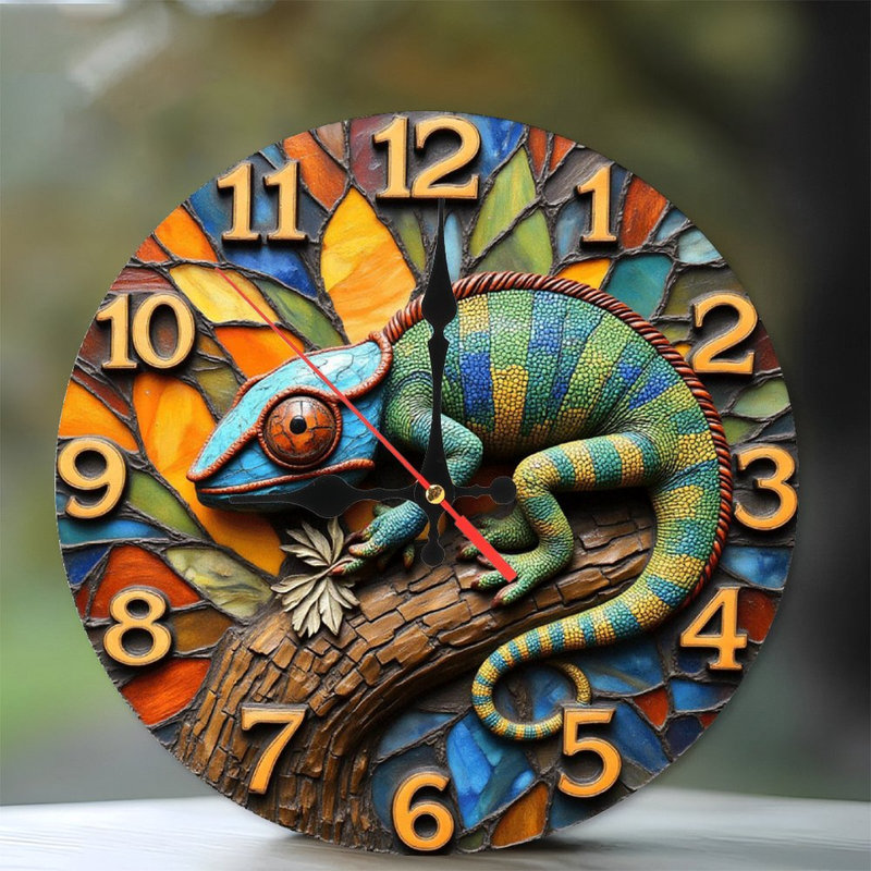 Chameleon Decorative Wall Clock Colorful Design
