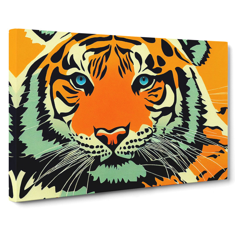 Modern Tiger Art Abstract - Wrapped Canvas, 35cm H x 50cm W x 3cm D