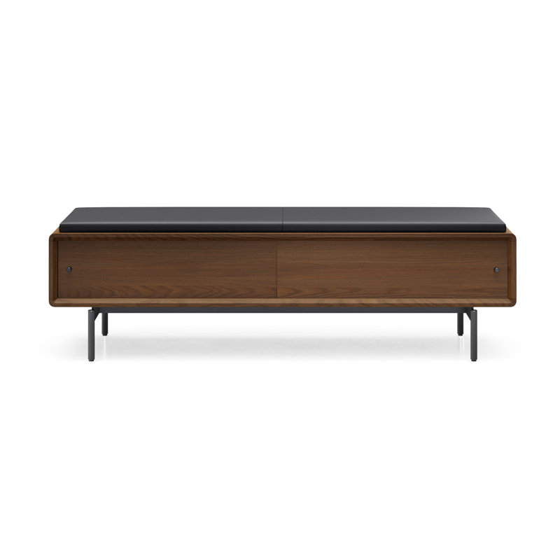LINQ Leather Storage Bench, Mocha