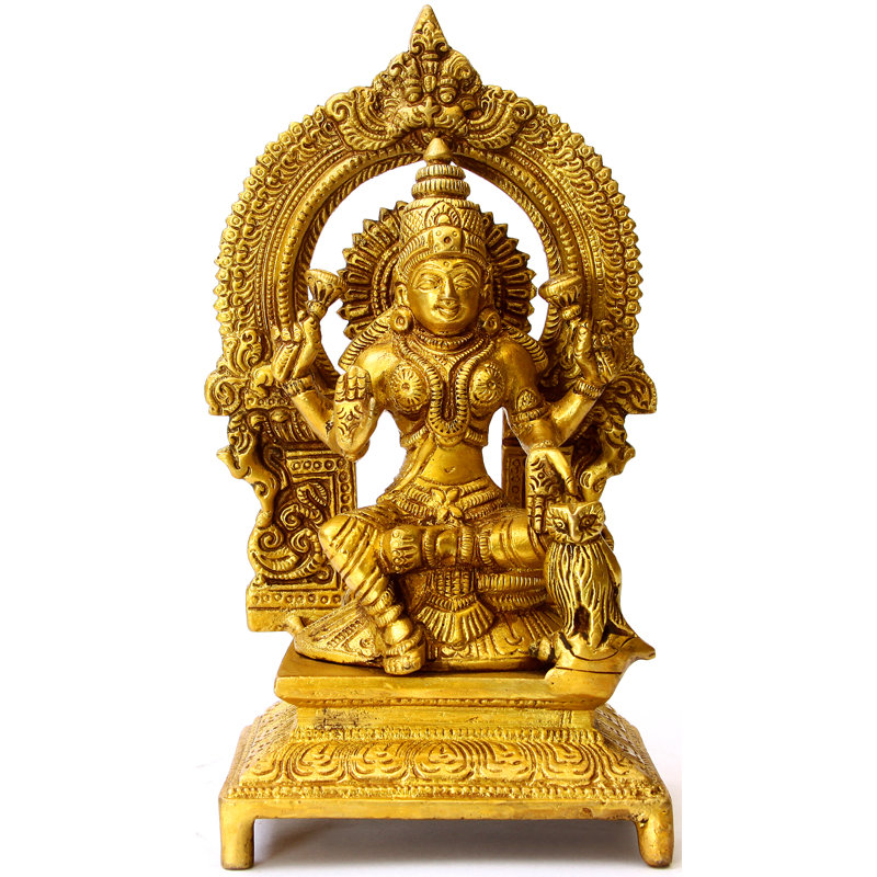 Statue du dieu Lakshmi avec hibou