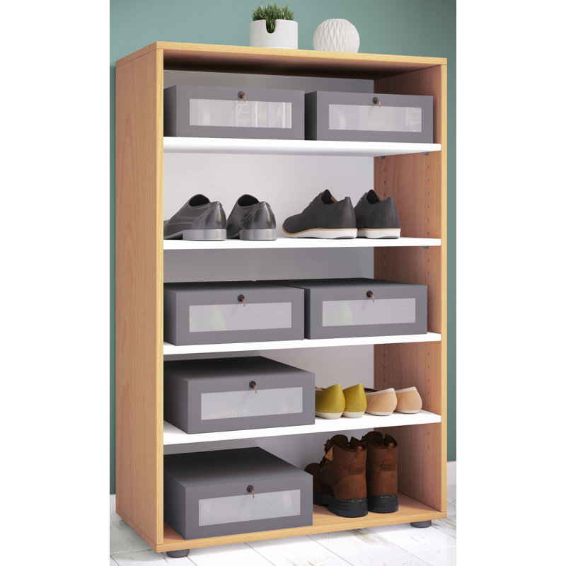 Lona 10 Pair Shoe Rack, Beech