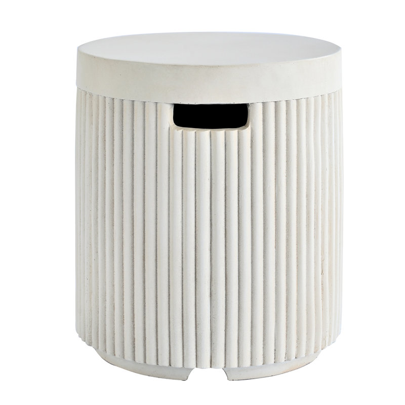 Table ronde avec couvercle pour réservoir de propane MGO, Beige
