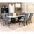 Maroney Rustic Espresso Marble Top Dining Table