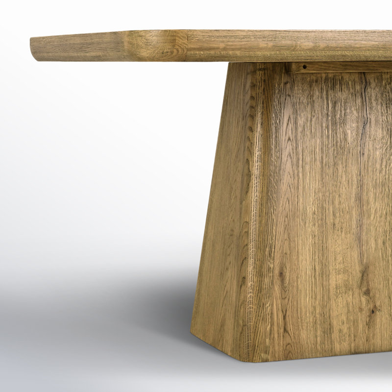 Table de salle à manger à piédestal Lowell, Brun clair, H 30 po x L 71 po x l 39 po