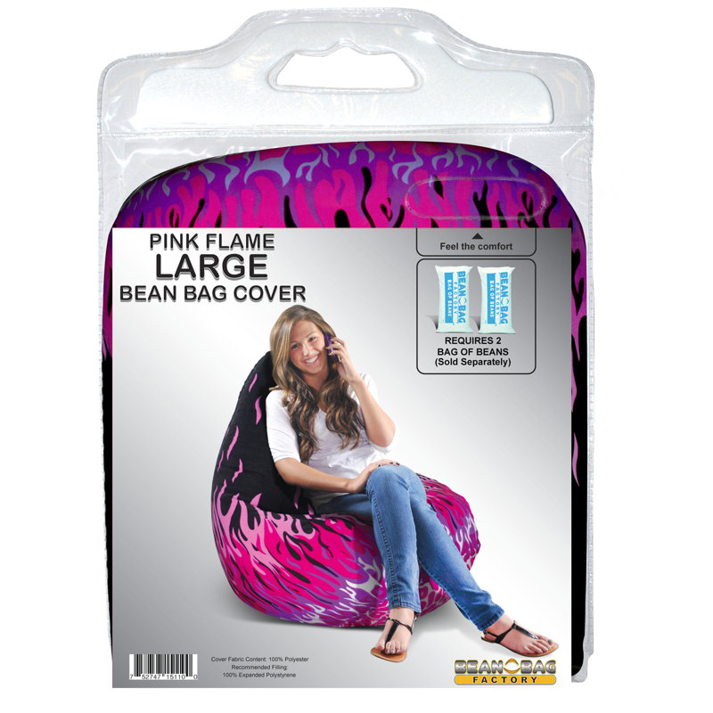 Grande housse à billes en polycoton, H 37 po x l 27 po x P 29 po, Polyester mauve / noir