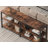 70.9" Extra Long Console Table With Storage Shelves, 3-Tier Industrial Sofa Table Behind Couch, Modern Entryway Table With X-Frame Metal Design, Narrow Hallway Bookshelf For Living Room, Rustic Brown