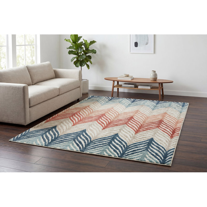Pridbjorn Chevron Indoor Rug, Rectangle 5' x 7'