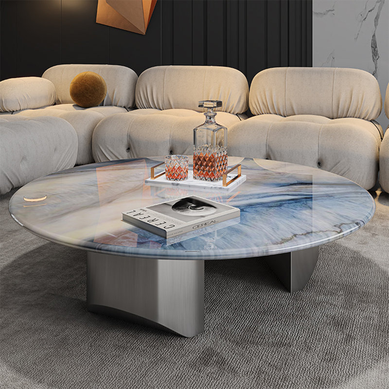 Table basse ronde en pierre supercristalline