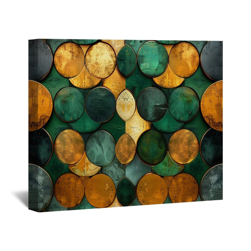 «Rustic Circles» sur toile, H 11 po x l 14 po