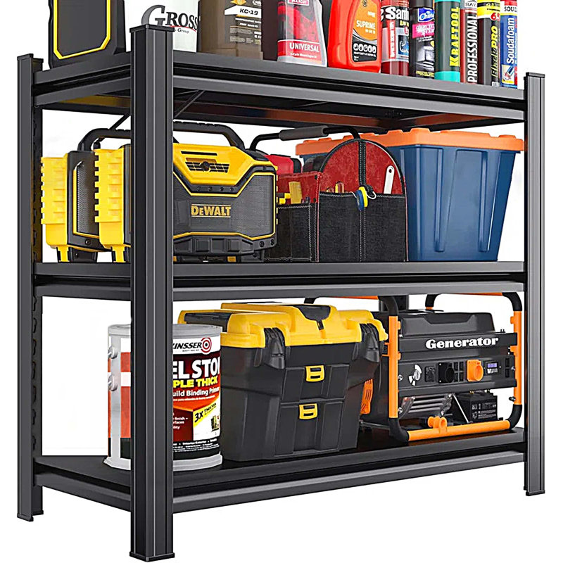 3-Layer Storage Rack, Metal Storage Rack, Adjustable Height Partition
