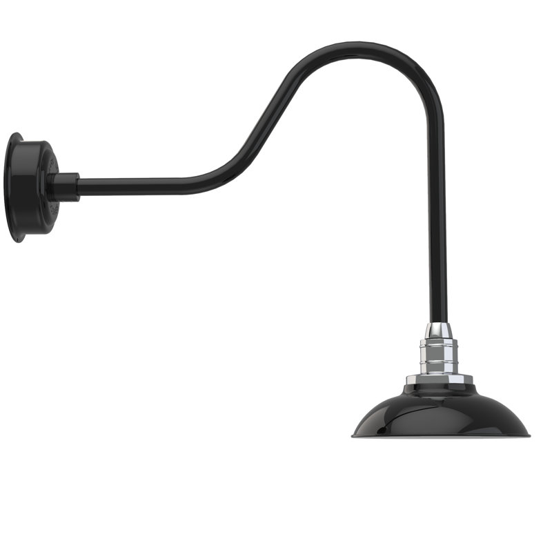 Luminaire de grange d’extérieur Ludwicka, H 24,52 po x l 10 po x P 30 po, Noir
