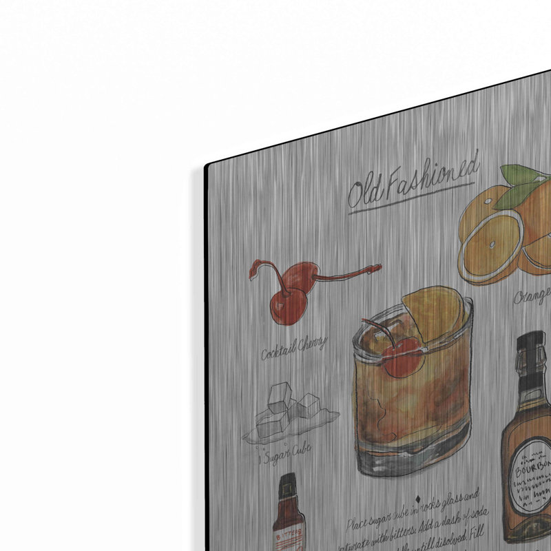 «Classic Cocktail Mojito» par Naomi McCavitt, art mural en métal, 16 po x 24 po, H 16 po x l 12 po