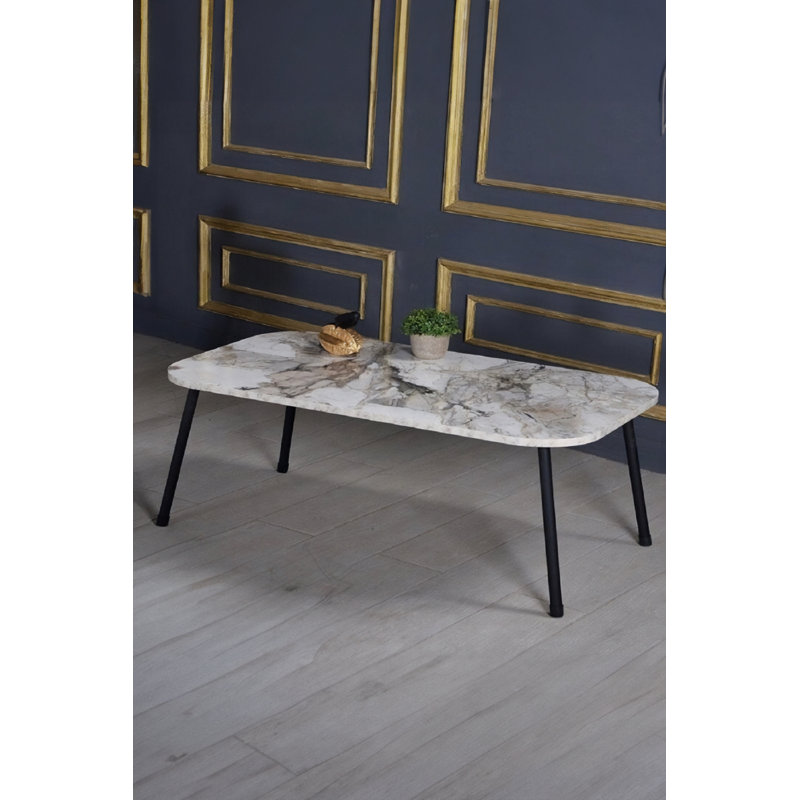Alexia 35cm Console Table, White Marble