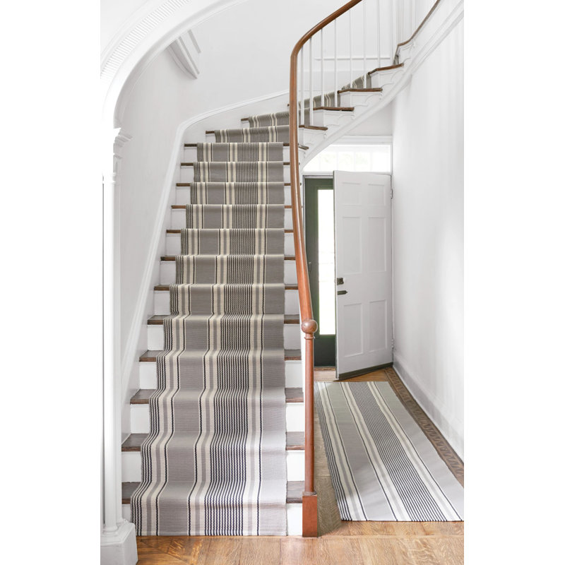 Gunner Stripe Handwoven Cotton Rug, Rectangle 6' x 9'