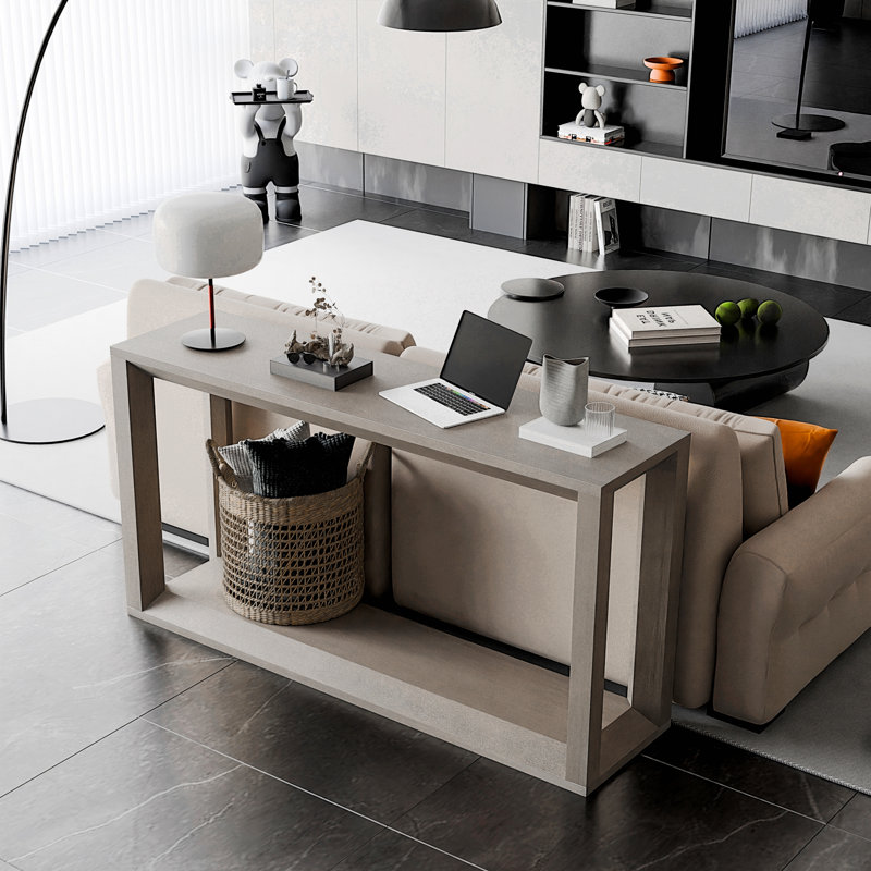 Console rectangulaire avec rangement pour le hall d'entrée et le salon, Gray