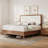 Behka Queen Solid Wood Platform Bed with Upholstered Tufted Headboard,Walnut-1772858242-1772858300