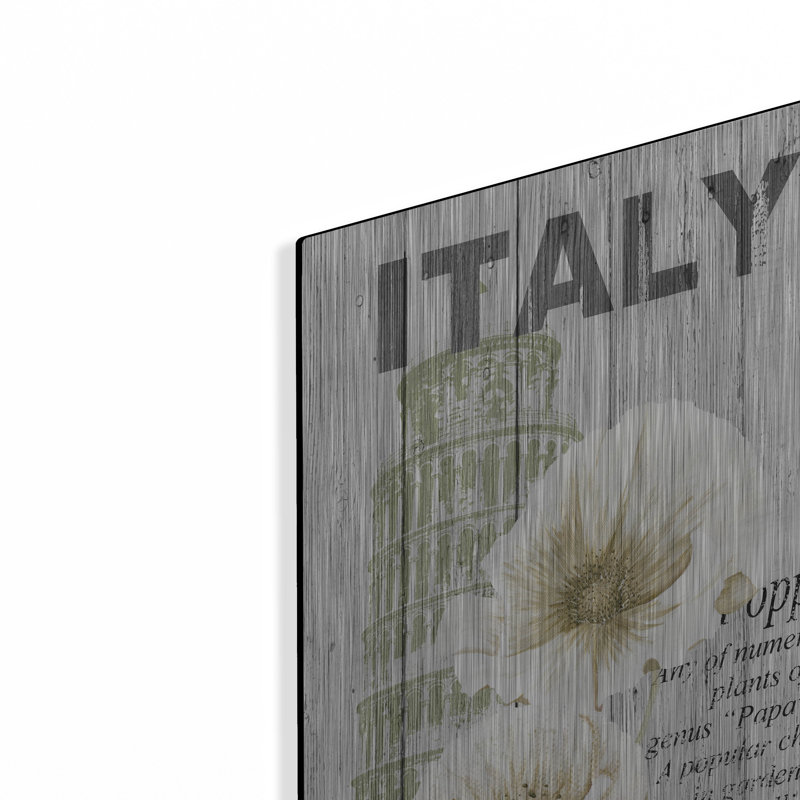 «Italy Poppies» par Alicia Soave, art mural en métal, H 16 po x l 12 po