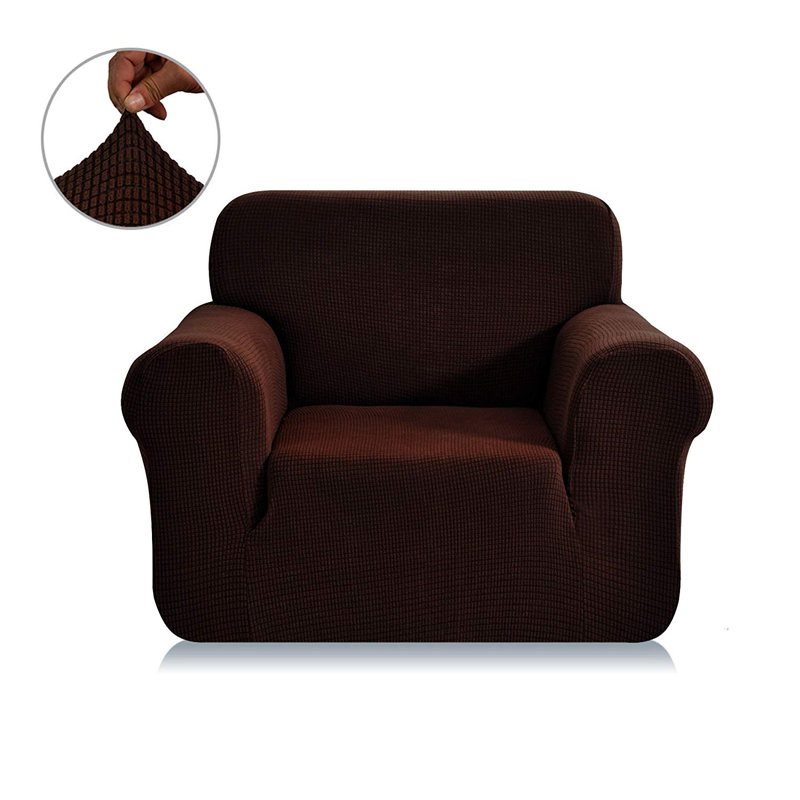 Housse pour fauteuil à coussins carrés, Brun