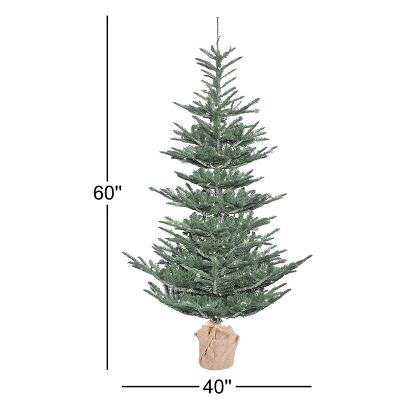 4' Green Alberta Spruce Artificial Christmas Tree with 150 LED Clear/White Lights with Stand, 5' H