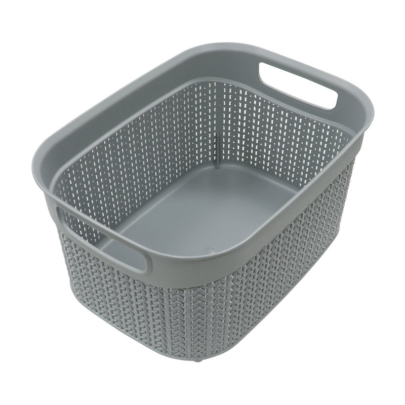 JVL Plastic Decorative Basket, Grey