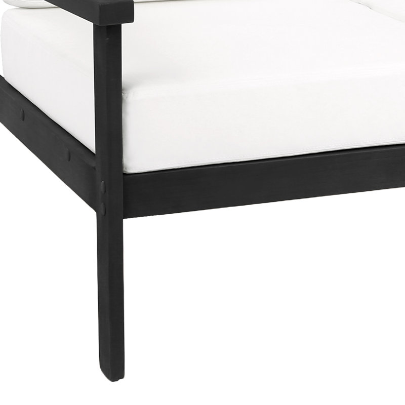 Ensemble de patio pour six personnes avec coussins et deux tables Marlo, Beige, Noir