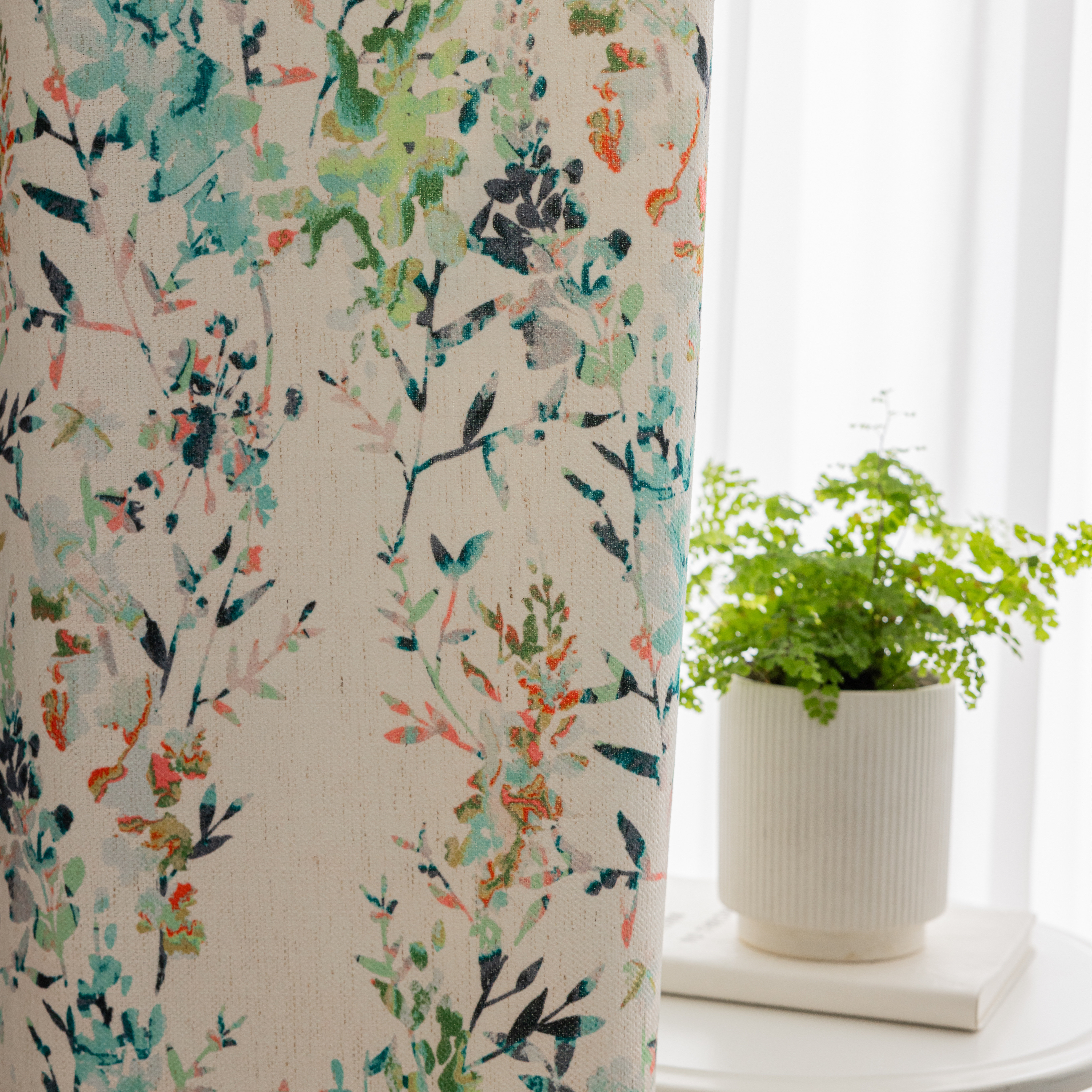 Susanna Linen Blend Room Darkening Curtain Panel Pair (Set of 2)