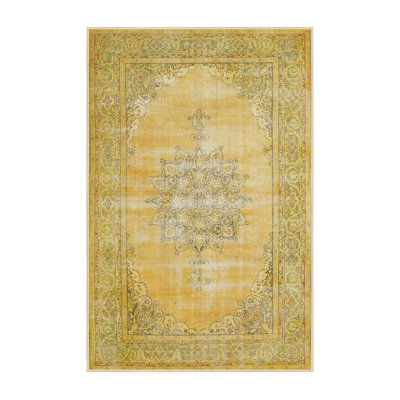 Tapis traditionnel jaune citron