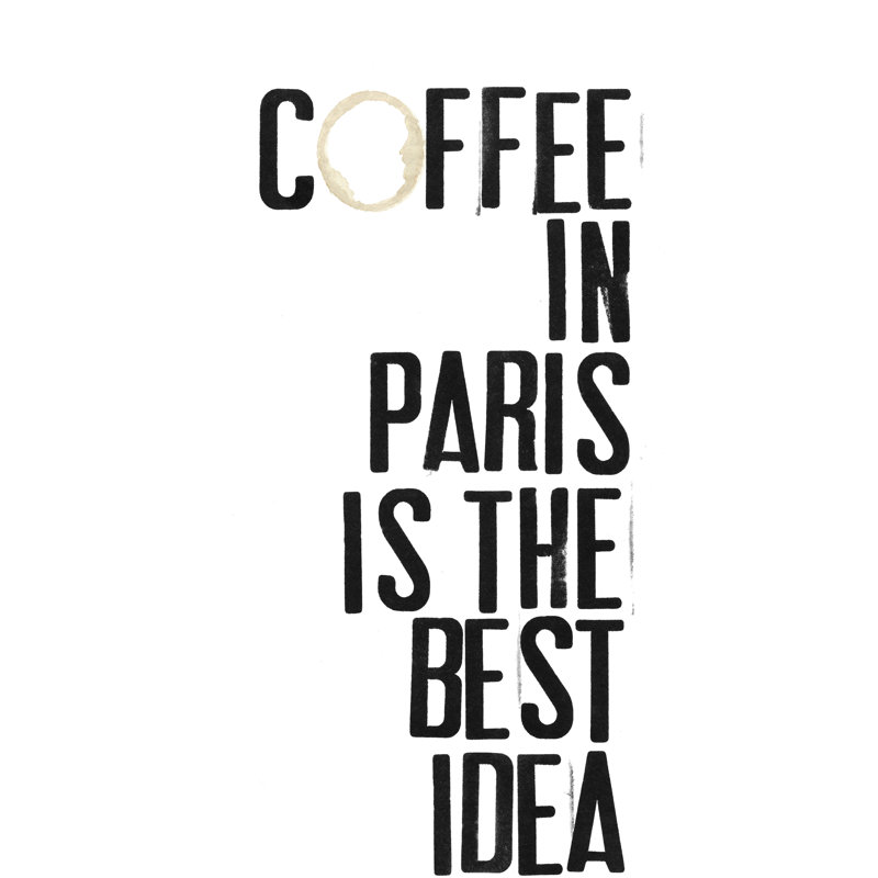 'Drinks in Paris I' by Deborah Velasquez - Typography Print, Wrapped Canvas, 91cm H x 61cm W