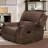 Dark Brown Transitional Glider Recliner - Pillow Top Arms, Fully Upholstered-1872969040